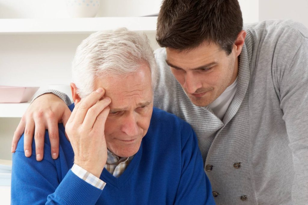 a son supporting his father with dementia who refuses to take help help